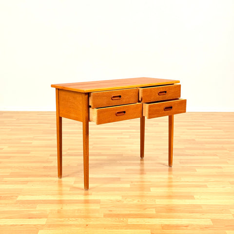 Swedish side table in oak & teak