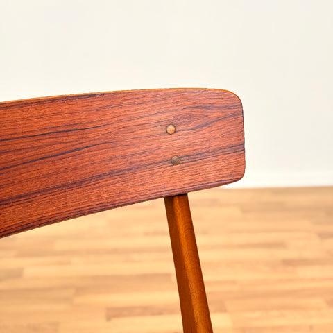 Danish dining chairs in teak & beech by Farstrup