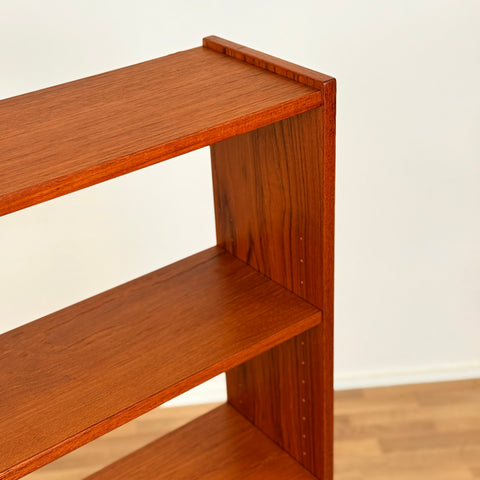 Swedish bookshelf with pull out desk in teak