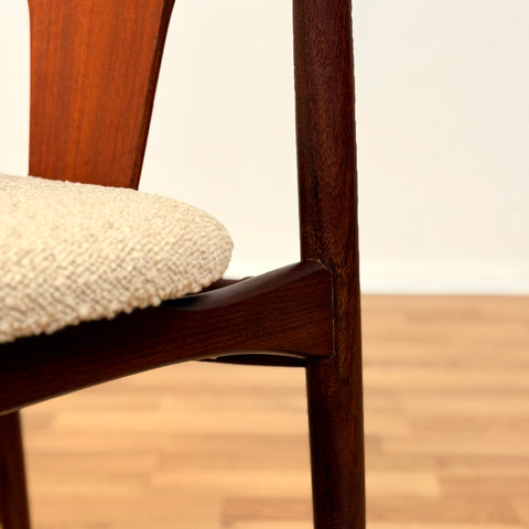 Danish dining chairs in teak and walnut