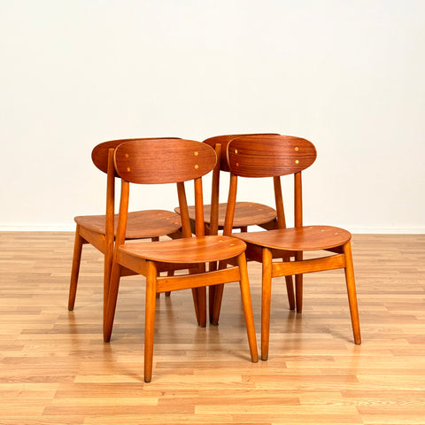 Swedish set of 4 dining chairs by Sven Erik Fryklund for Hagafors Stolfabrik