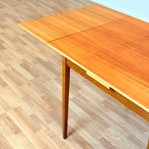 Swedish small square dining table in teak & beech by Edsby Verken