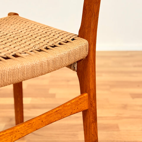 Swedish set of 4 dining chairs in teak & oak by DUX