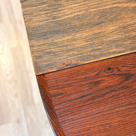 Danish round dining table in Santos rosewood