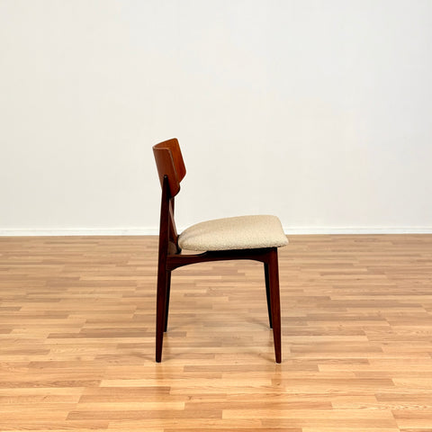 Danish dining chairs in teak and walnut
