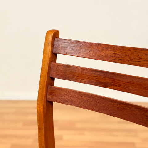 Danish set of 4 dining chairs in teak & beech