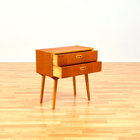 Swedish side table in teak & beech