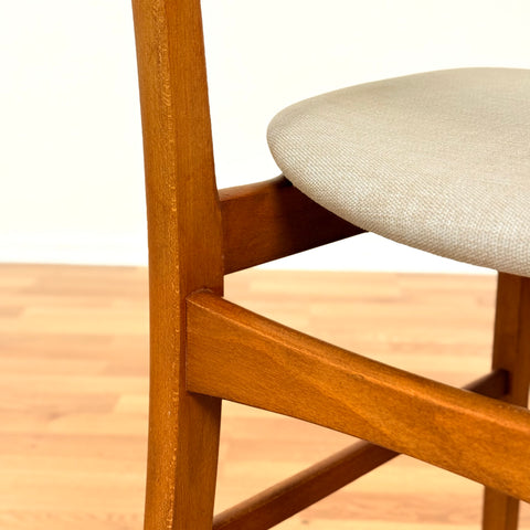 Danish set of 4 dining chairs in teak & beech