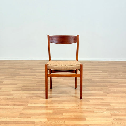Swedish single dining chairs in teak & oak by DUX