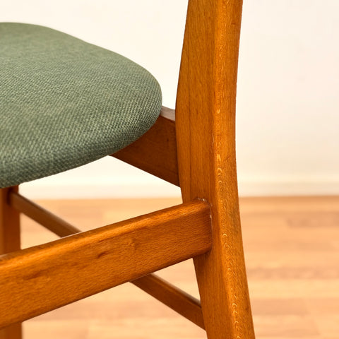 Set of 4 dining chairs in beech & teak, Farstrup, Denmark