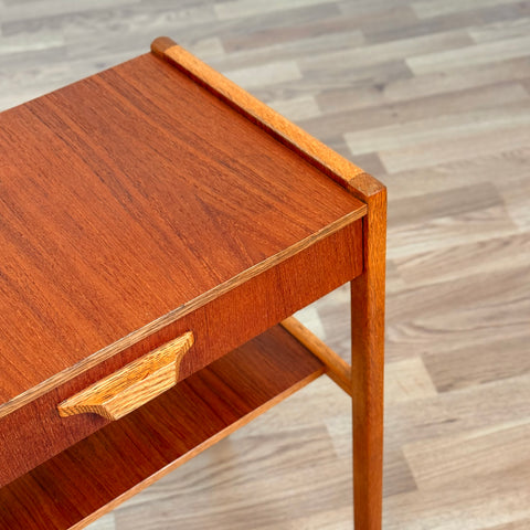 Bedside table in teak & oak, 1950s-60s, Sweden