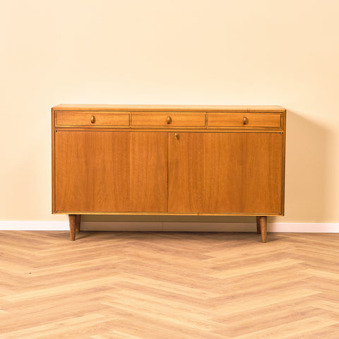 Swedish sideboard in walnut by Bertil Fridhagen for Bodafors, model 'Fasett'