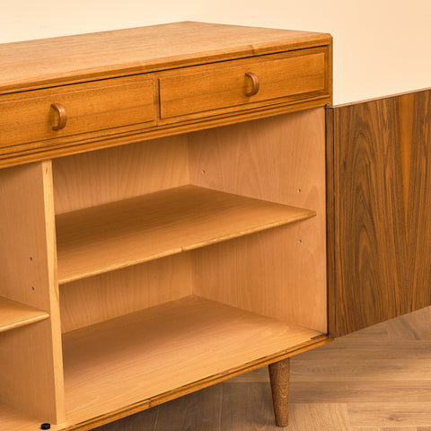 Swedish sideboard in walnut by Bertil Fridhagen for Bodafors, model 'Fasett'