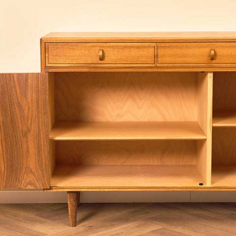Swedish sideboard in walnut by Bertil Fridhagen for Bodafors, model 'Fasett'