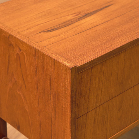 Swedish small chest of drawers in teak and walnut