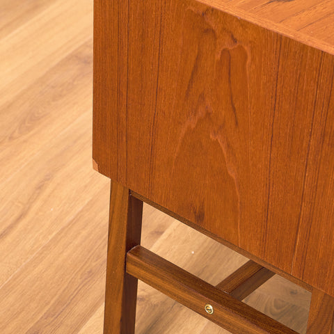 Swedish small chest of drawers in teak and walnut