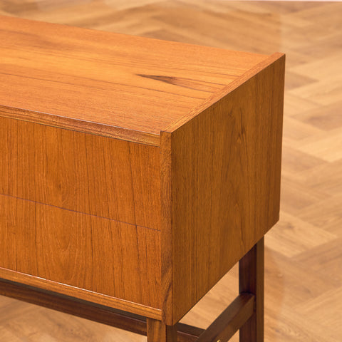 Swedish small chest of drawers in teak and walnut