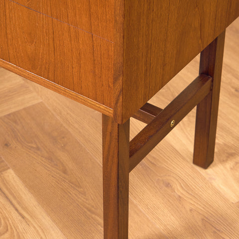 Swedish small chest of drawers in teak and walnut