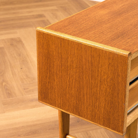 Swedish small chest of drawers in teak and oak by AB Carlström