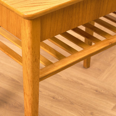 Swedish bedside tables in birch and teak by Svensk Möbelindustri