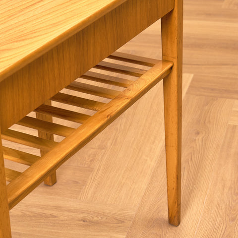 Swedish bedside tables in birch and teak by Svensk Möbelindustri