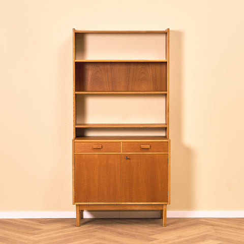 Swedish bookshelf in teak and oak