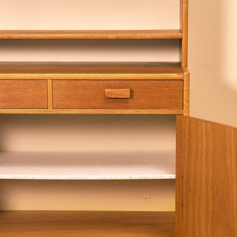 Swedish bookshelf in teak and oak