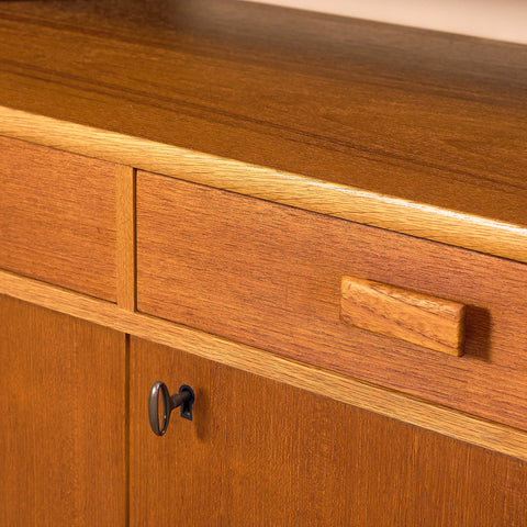 Swedish bookshelf in teak and oak