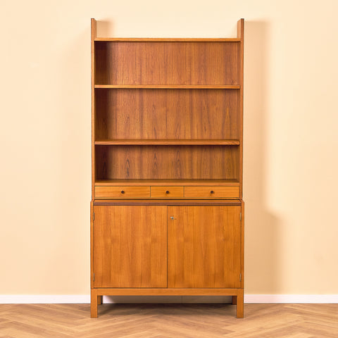 Swedish bookshelf in teak and beech