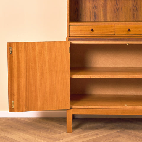 Swedish bookshelf in teak and beech