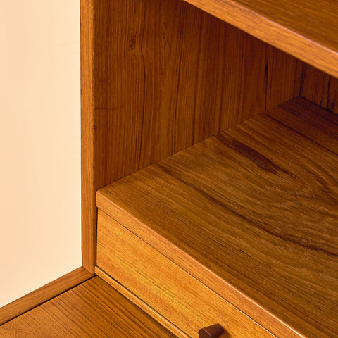 Swedish bookshelf in teak and beech