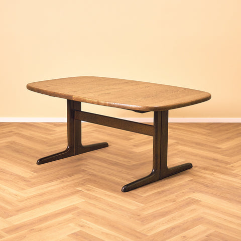Danish oval dining table in smoked oak by Skovby