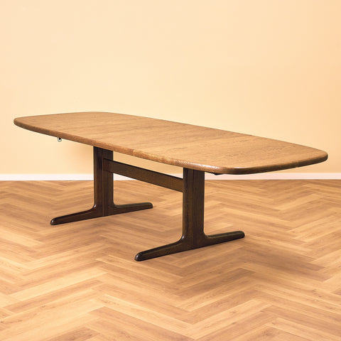 Danish oval dining table in smoked oak by Skovby