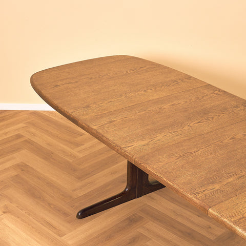 Danish oval dining table in smoked oak by Skovby