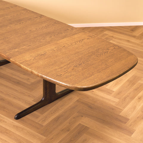 Danish oval dining table in smoked oak by Skovby