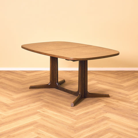 Danish oval dining table in smoked oak by Niels Møller for Gudme Møbelfabrik