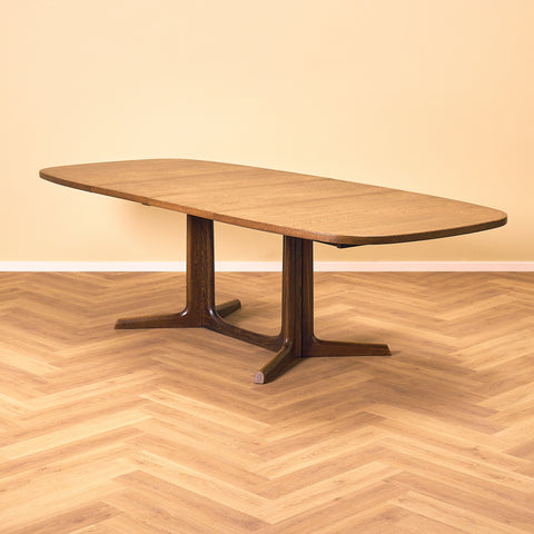 Danish oval dining table in smoked oak by Niels Møller for Gudme Møbelfabrik
