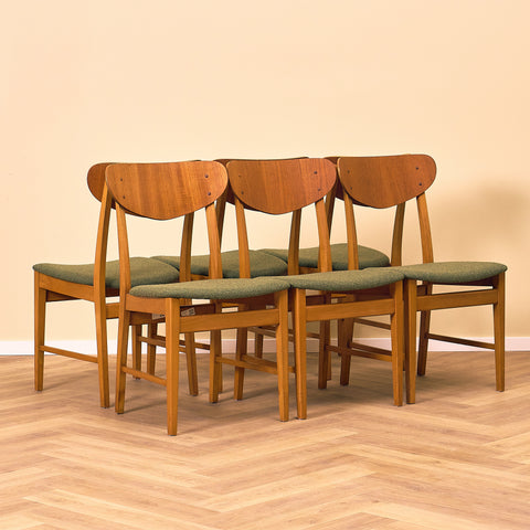 Danish dining chairs in teak and beech