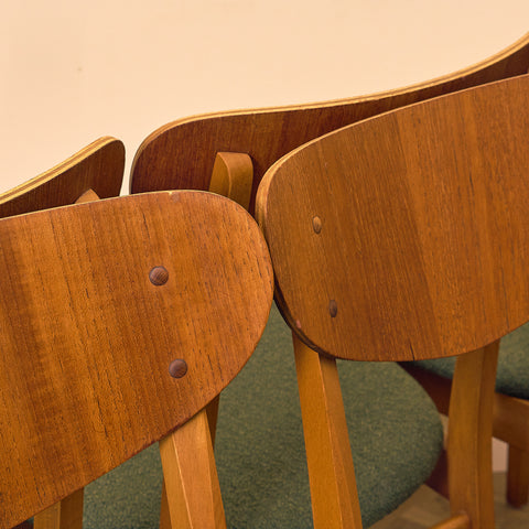 Danish dining chairs in teak and beech