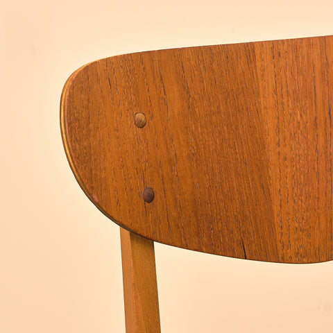 Danish dining chairs in teak and beech