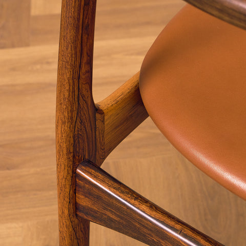 Danish dining chairs in Santos rosewood by P.E. Jorgensen for Farsø Møbelfabrik