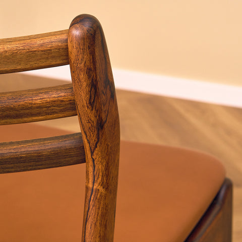Danish dining chairs in Santos rosewood by P.E. Jorgensen for Farsø Møbelfabrik