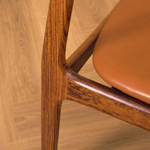 Danish dining chairs in Santos rosewood by P.E. Jorgensen for Farsø Møbelfabrik