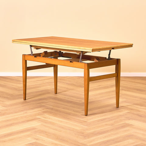 Swedish extendable coffee table in teak by Emmaboda Möbelfabrik