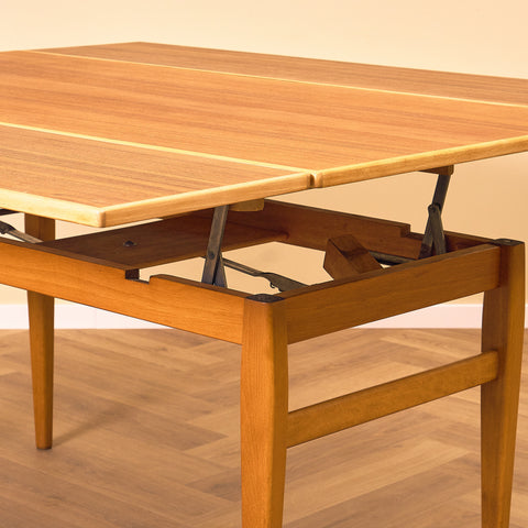 Swedish extendable coffee table in teak by Emmaboda Möbelfabrik