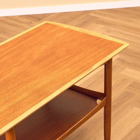 Swedish coffee table in mahogany and beech by AB Tuarps Möbelindustri