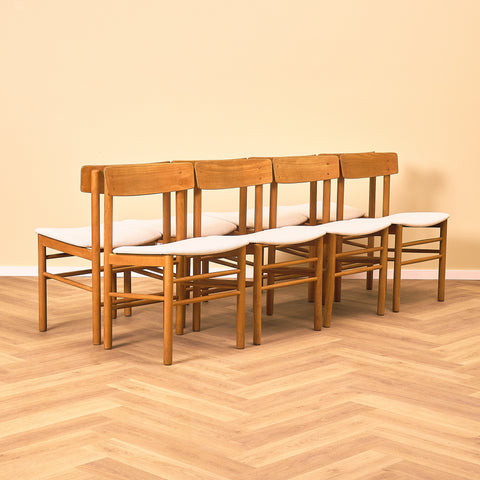 Danish set of 8 dining chairs in beech by Farstrup, model '250'