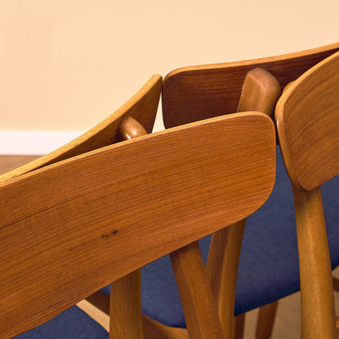 Danish dining chairs in teak & beech by Findahl Møbelfabrik, model 'Møsbol'