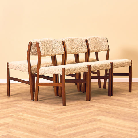 Danish set of 6 dining chairs in teak by Henry Walter Klein