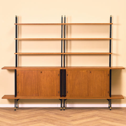 Swedish modular bookshelf in teak, model 'Prydno', by Bröderna Gustafsson